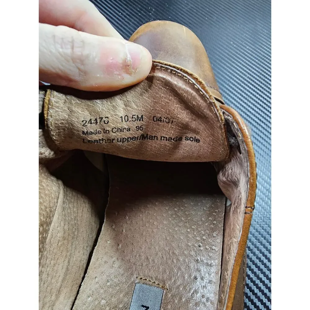 Bostonian Size 10.5 M Brown Leather Mens Dress Tie RoundToe Shoes